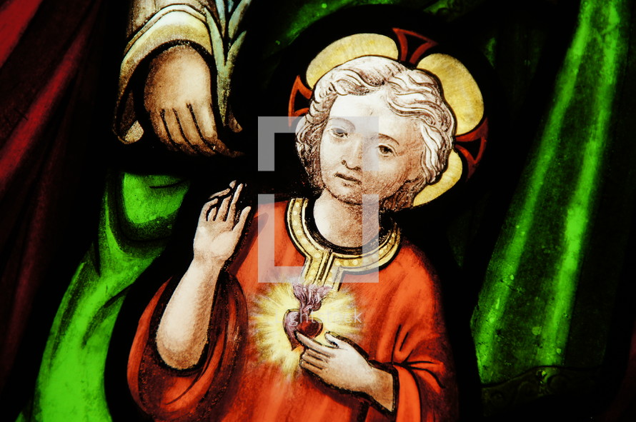 Stained Glass Window. The Christ Child.