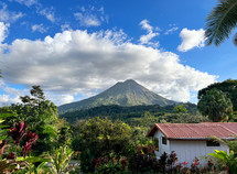 Panorama of volcano Arenal and view of beautiful nature of Costa Rica, La Fortuna, Costa Rica. Central America.