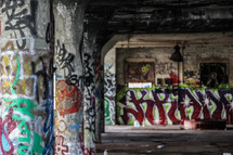 grafitti under a bridge 