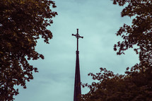 steeple with cross 
