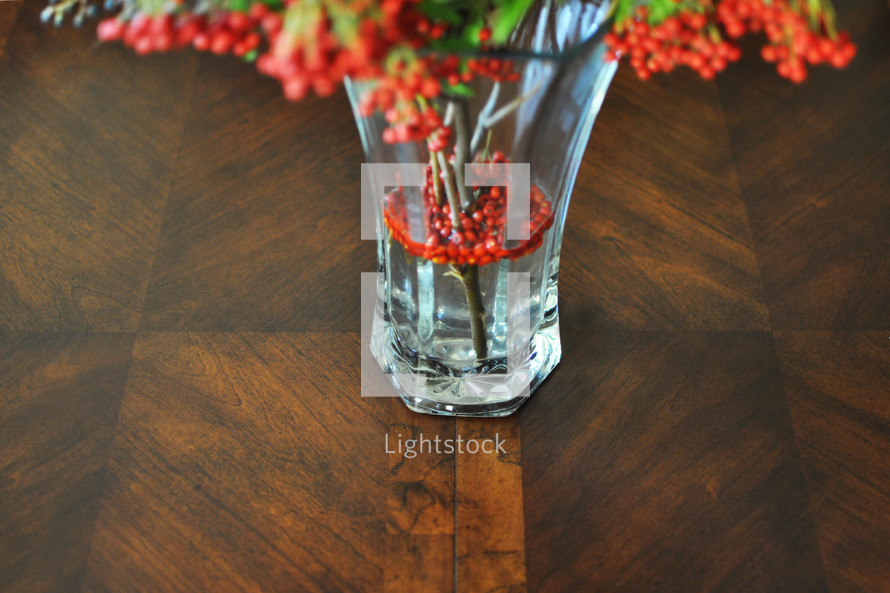 Fall flowers in a glass vase