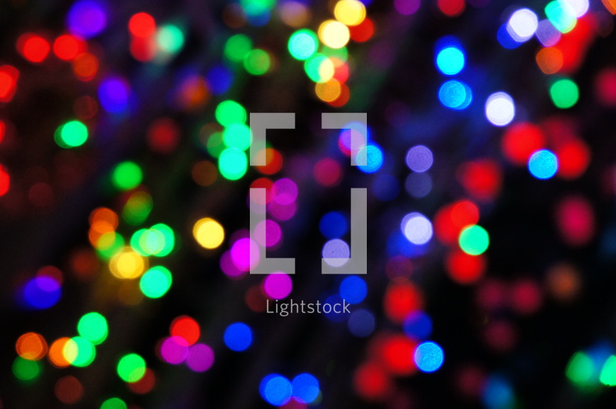 Colorful bokeh lights. Abstract, christmas, festive.