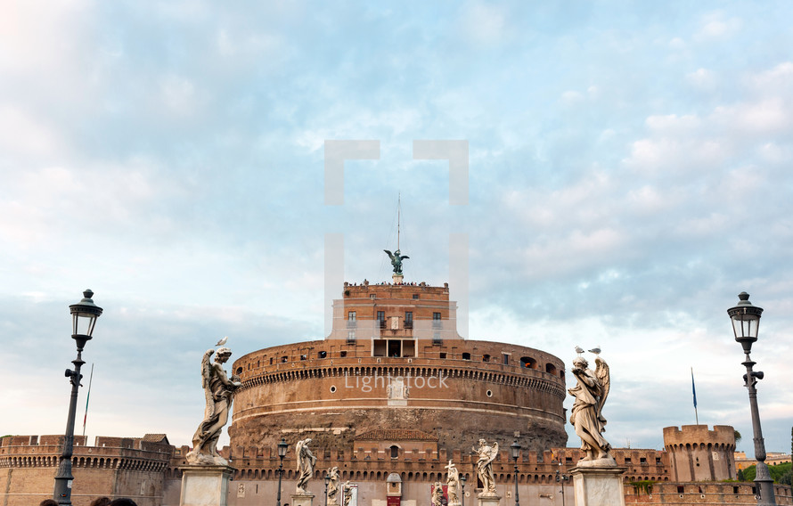 Castel Sant'angelo in a autumn day in Rome, Italy