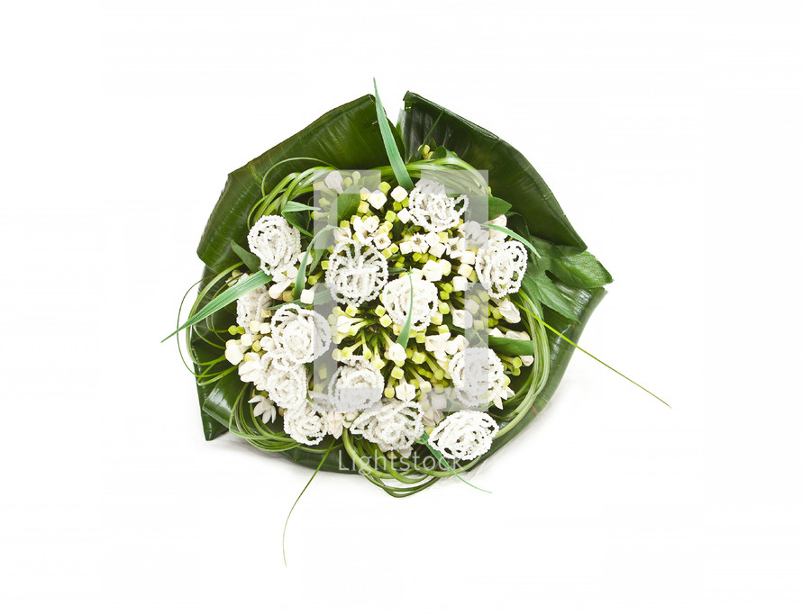 Wedding bouquet isolated on white background