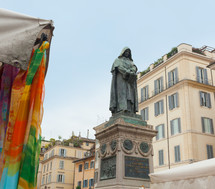 Statue of Giordano Bruno in Rome, the philosopher and the inquisition