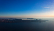 aerial view of Santorini island 