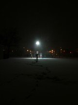street lamp and snow 