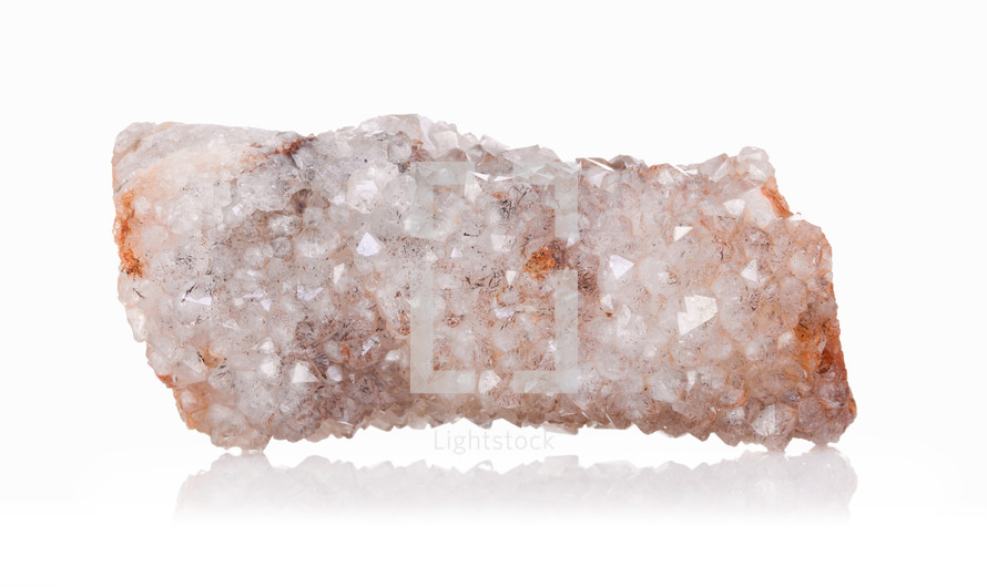 Stone of Quartz crystal isolated on white background