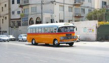 Legendary and iconic Malta public buses, tourist attraction of the island
