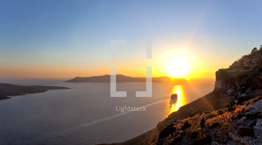 Sunset in Santorini island - Greece