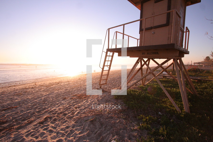 Life guard tower on the beach