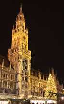 The Marienplatz in Munich with tree christmas, Germany