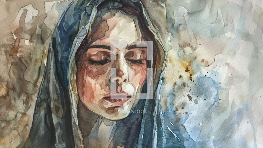 Portrait of Mary in Watercolor 