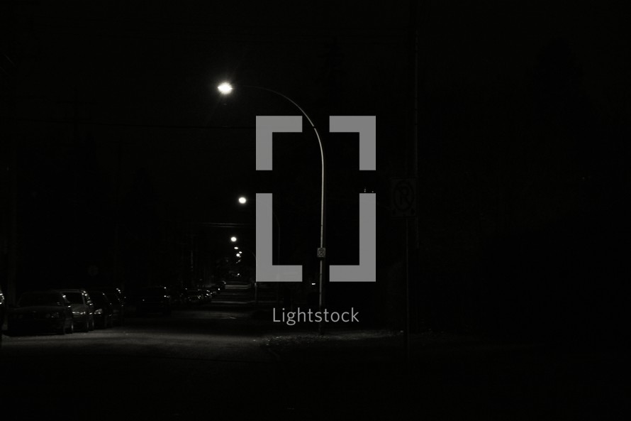 street light at night