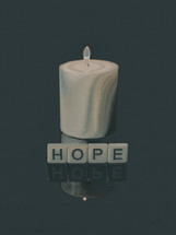 word hope and candle 