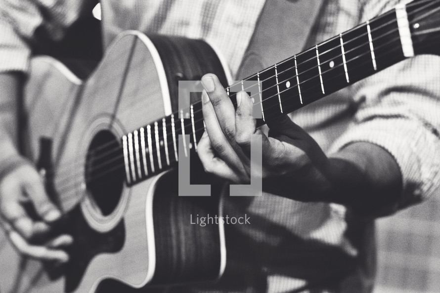 guitar, acoustic guitar, man, playing, music, on stage, musician, hand