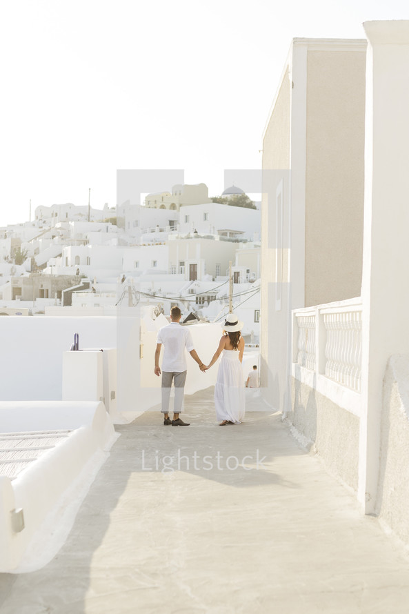 couple in Greece on their honeymoon 