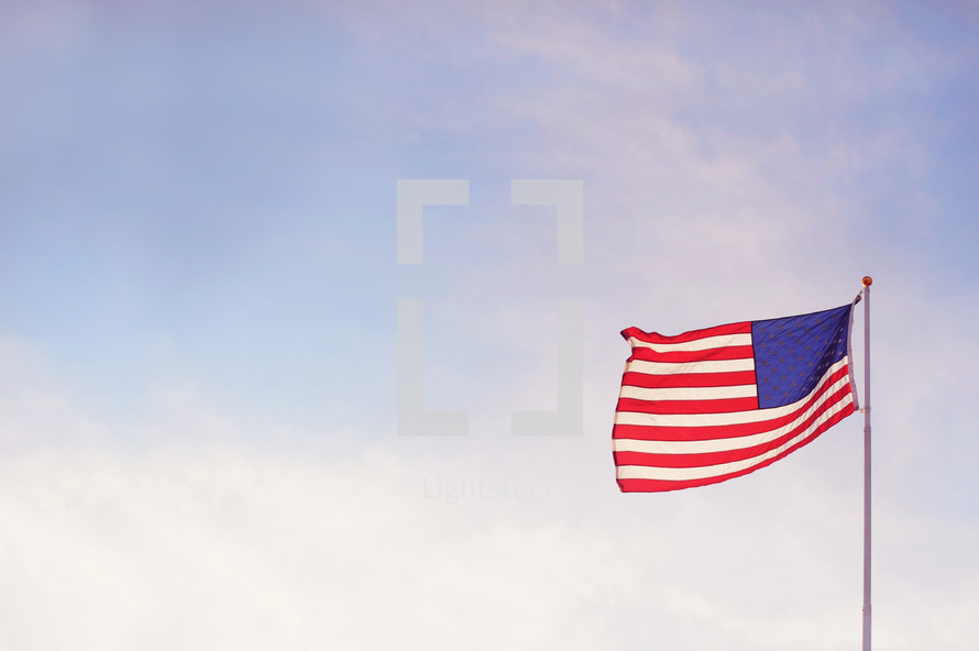 American Flag on a flag pole 