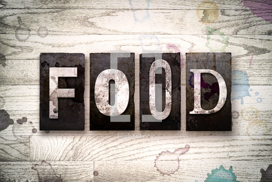 word food on wood background 