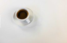 coffee cup and saucer on a white background 