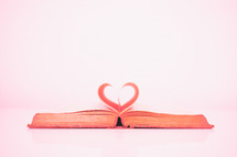 pages of a book in the shape of a heart 