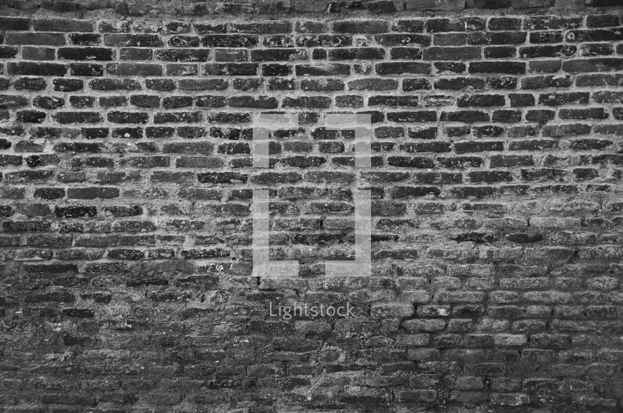 Brick wall in black & grey scale