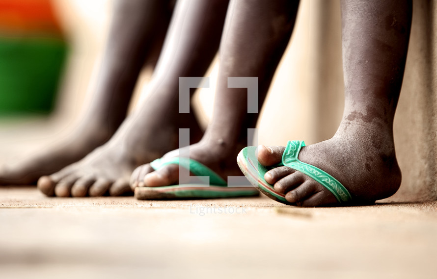 the feet of children