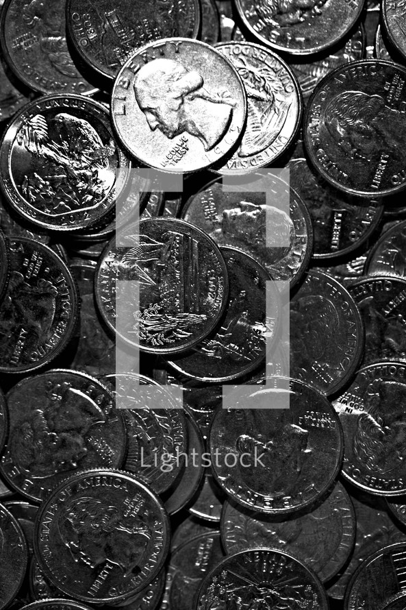 Pile of quarters 