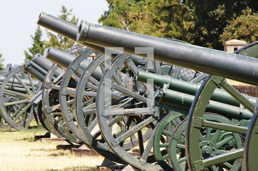 Row of cannons