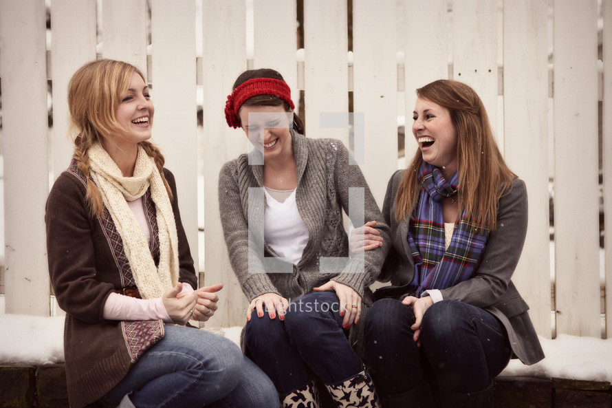 teen girls giggling