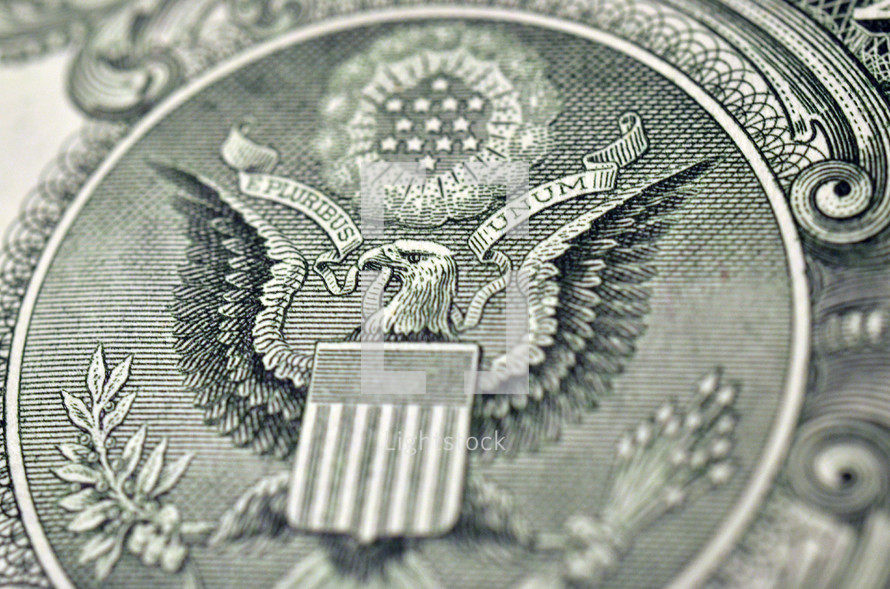 United States seal on money