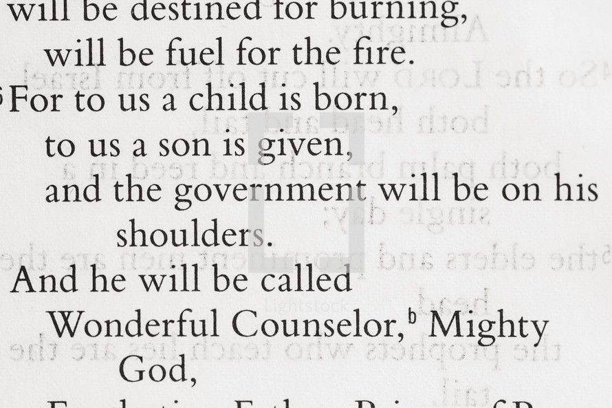 Bible verse - FOR TO US A CHILD IS BORN Isaiah 9:6
