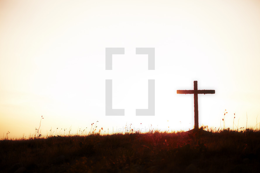 A cross at sunset
