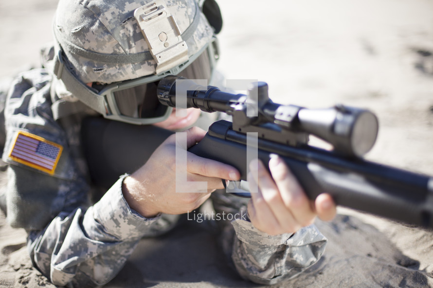 Soldier holding a gun