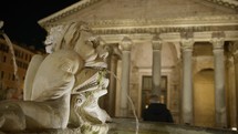 Fountain Near The Pantheon In Roma
