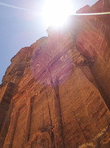 red rock cliffs in Petra, Jordan 