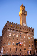 Palazzo Vecchio (Old Palace) a Massive Romanesque Fortress Palace, is the Town Hall of Florence, Italy