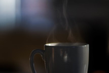 steam from a coffee cup