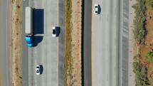 aerial view over a freeway 
