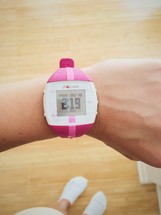 fitness watch on a wrist 