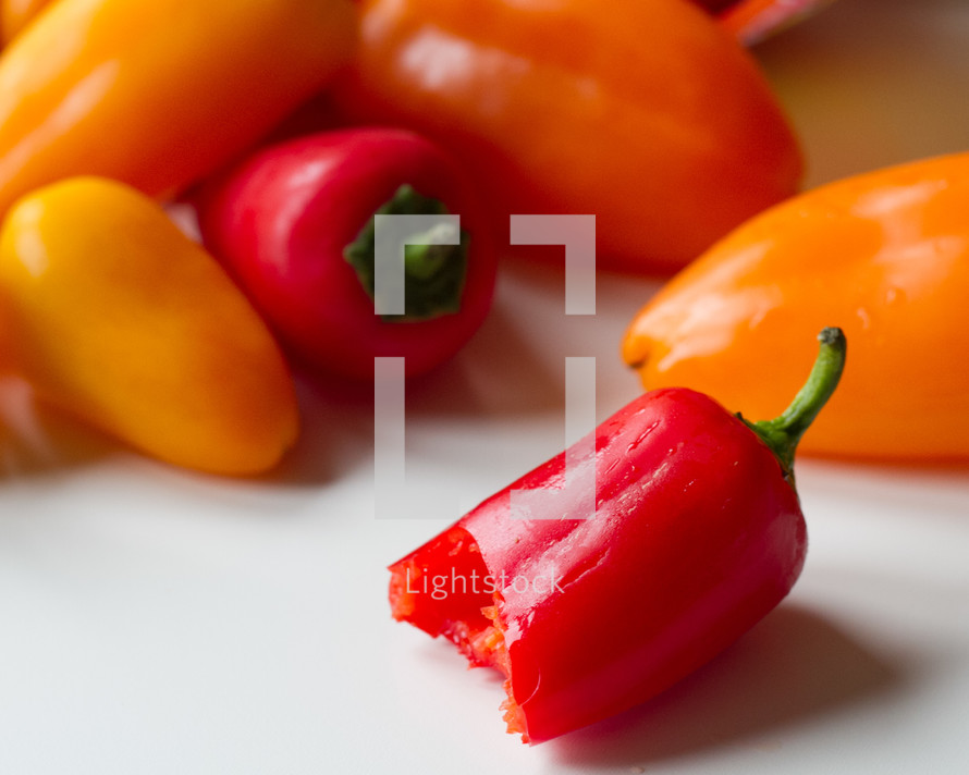 orange and red peppers 