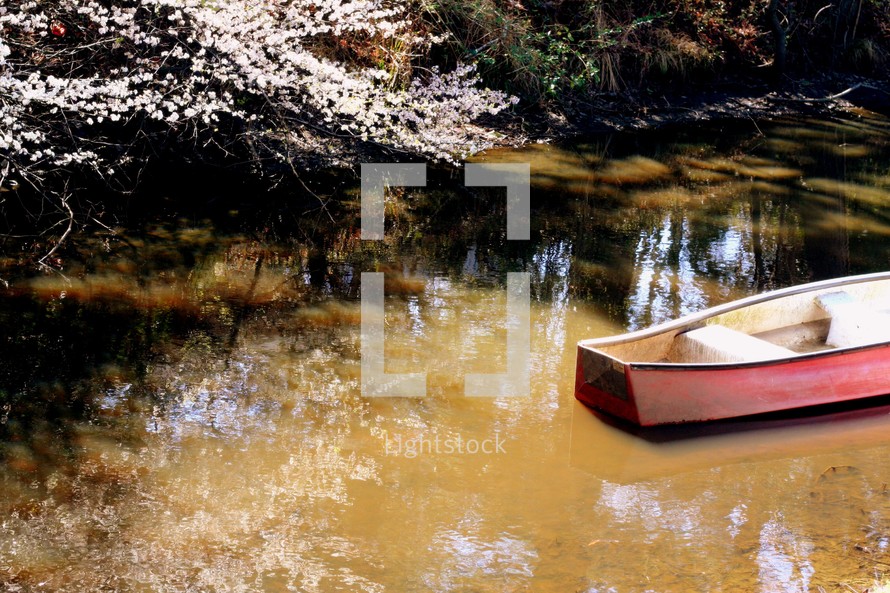 canoe in shallow water 