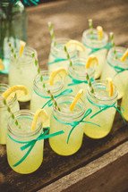 lemonade in glasses with straws 