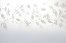 White leaves on a white background. Minimalistic design. Vector illustration.