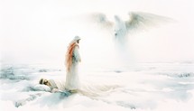 An Angel appears to Joseph. Life of Christ. Watercolor Biblical Illustration