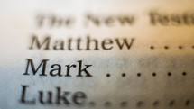 The New Testament index, Matthew, Mark, Luke 