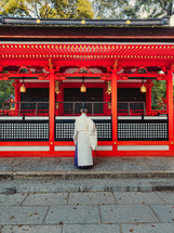 Religious Man Meditating In Japan
