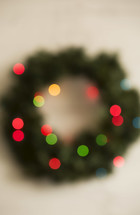 bokeh Christmas wreath 