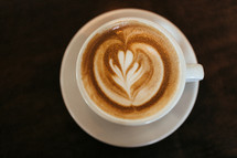 heart shape in a cafe latte 