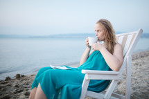 Woman enjoying a cup of tea